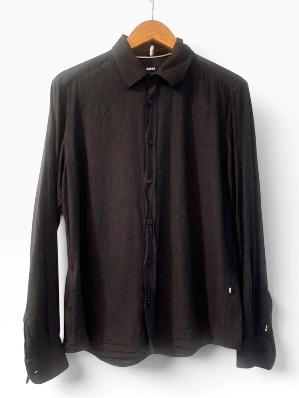 🖤 BOSS Black Button-Down Shirt | Men’s M Regular Fit